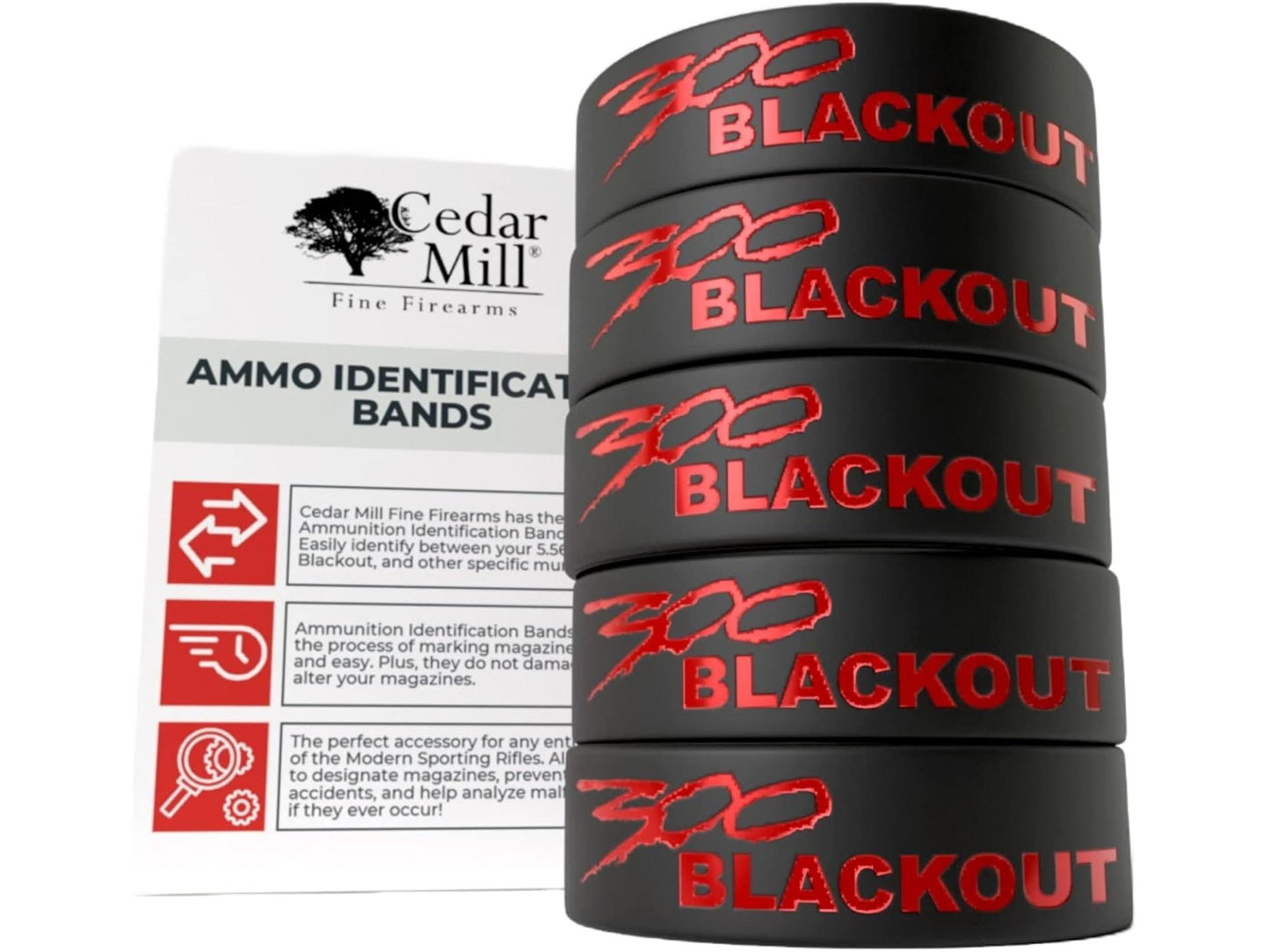 Sparta 300 BLK Magazine Bands – High Visibility Silicone Caliber ID Bands 9 from Cedar Mill Fine Firearms® on Cedar Mill Gun Casesn Cedar Mill Gun Cases