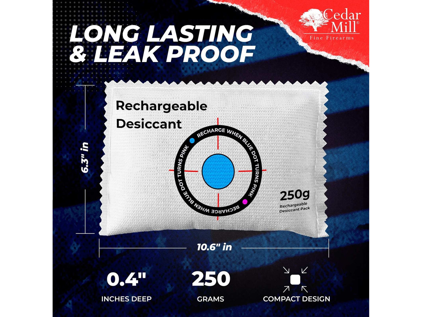 Portable Pistol and Firearm Rechargeable Desicant Dehumidifier - Moisture, Rust, Mold Protection 12 from Cedar Mill Fine Firearms Cases on Cedar Mill Gun Casesn Cedar Mill Gun Cases