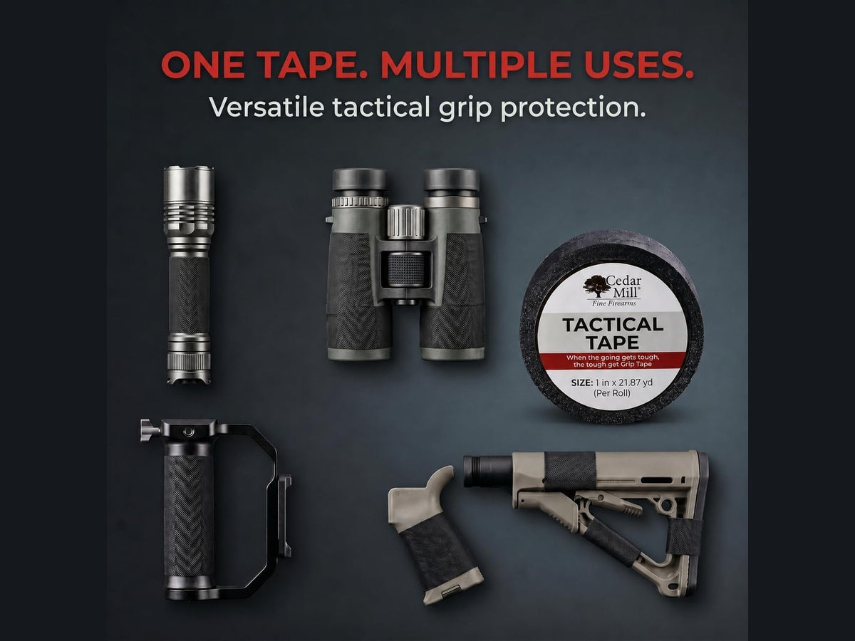 Tan Tactical Gun Tape 2 Pack, Non-Slip Polycotton Gun Grip Tape and Wrap 3 from Cedar Mill Fine Firearms on Cedar Mill Gun Casesn Cedar Mill Gun Cases 