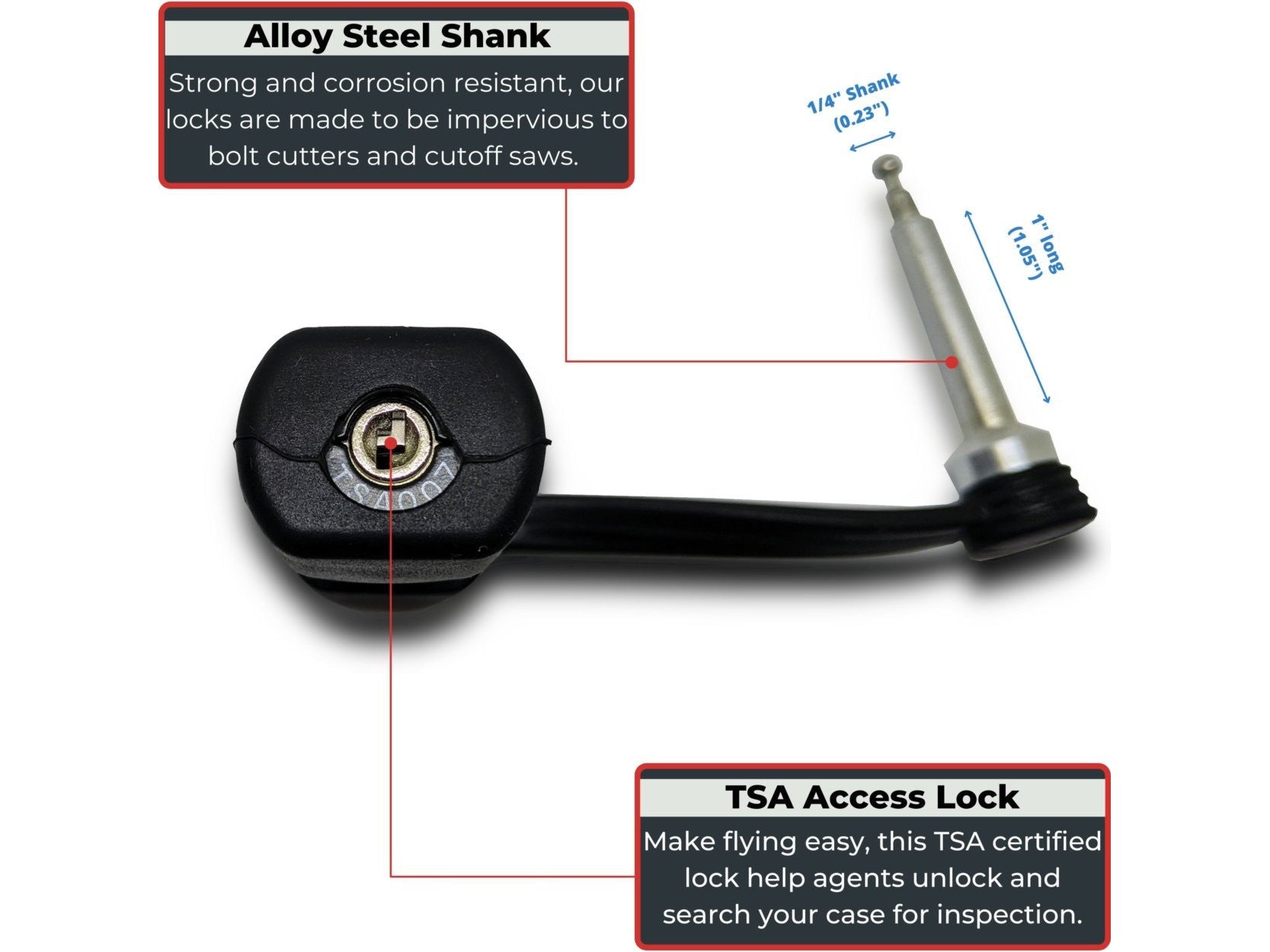 4-Pack TSA Approved MonoShaft™ Gun Case Lock 8 from Cedar Mill Fine Firearms® on Cedar Mill Gun Casesn Cedar Mill Gun Cases 