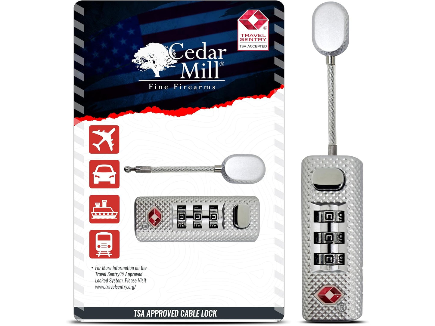 Heavy-Duty TSA Approved Luggage Lock – 3-Digit Combination Zipper Lock for Travel & Gear Cases 1 from Cedar Mill Fine Firearms Cases on Cedar Mill Gun Casesn Cedar Mill Gun Cases 