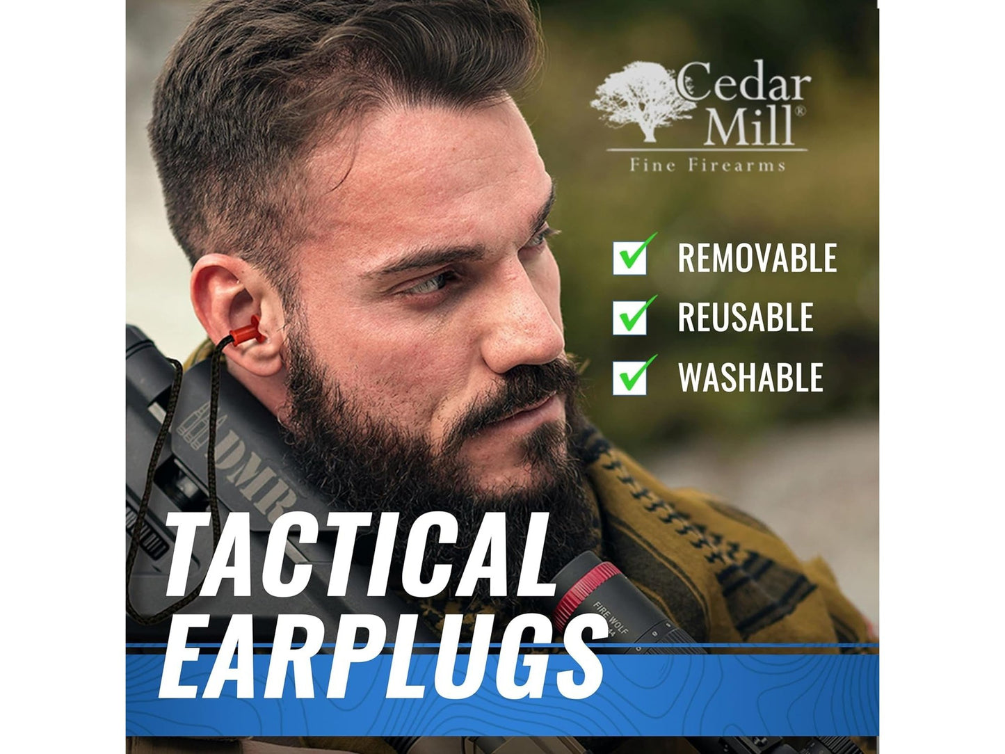 Enhance your gear with Tactical Ready Earplugs: Washable Corded (100 Pairs) - Rugged earplugs with washable cords for tactical readiness.