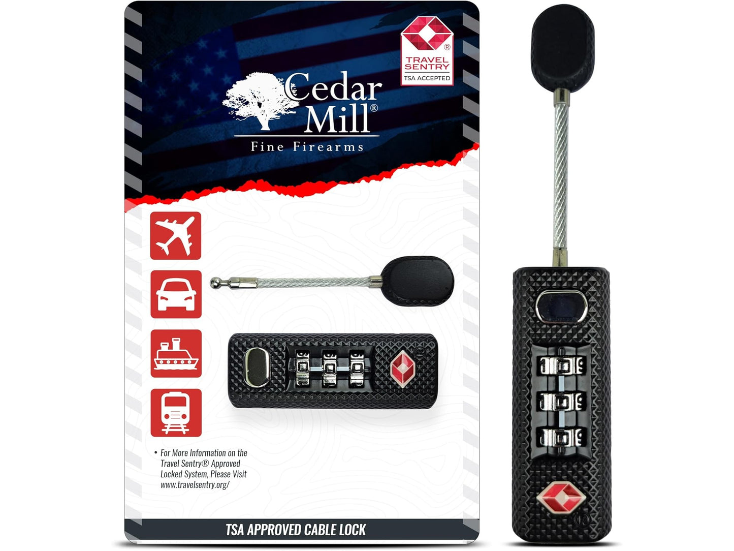 Heavy-Duty TSA Approved Luggage Lock – 3-Digit Combination Zipper Lock for Travel & Gear Cases 2 from Cedar Mill Fine Firearms Cases on Cedar Mill Gun Casesn Cedar Mill Gun Cases 