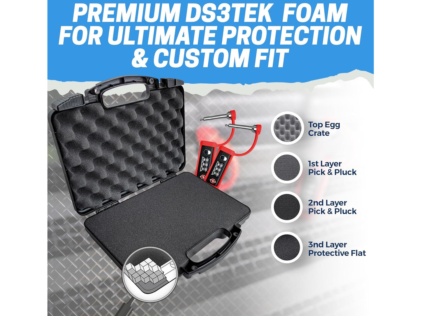 TSA Approved Red Gun Case Locks 2-Pack & Black Pistol Case 4 from Cedar Mill Fine Firearms Cases on Cedar Mill Gun Casesn Cedar Mill Gun Cases 