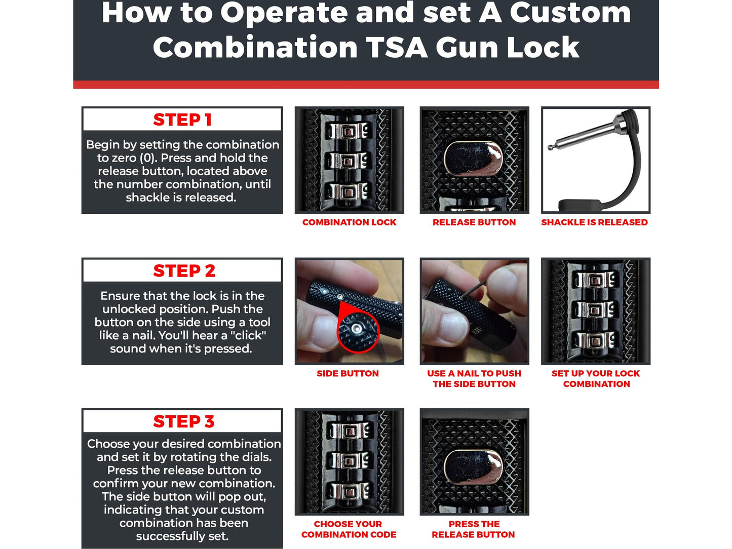 4-Pack TSA Approved MonoShaft™ Gun Case Lock 10 from Cedar Mill Fine Firearms® on Cedar Mill Gun Casesn Cedar Mill Gun Cases 