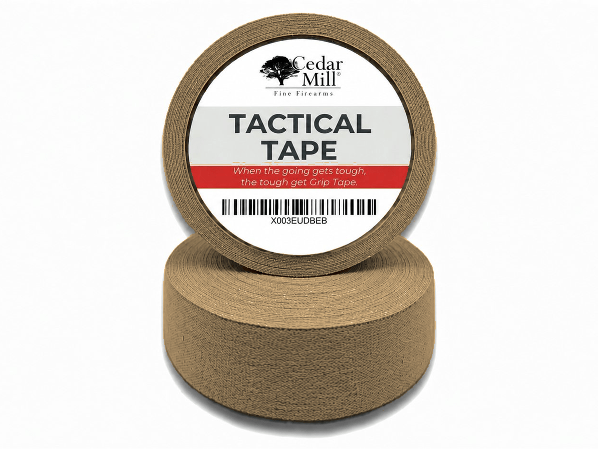 Tan Tactical Gun Tape 2 Pack, Non-Slip Polycotton Gun Grip Tape and Wrap 1 from Cedar Mill Fine Firearms on Cedar Mill Gun Casesn Cedar Mill Gun Cases 