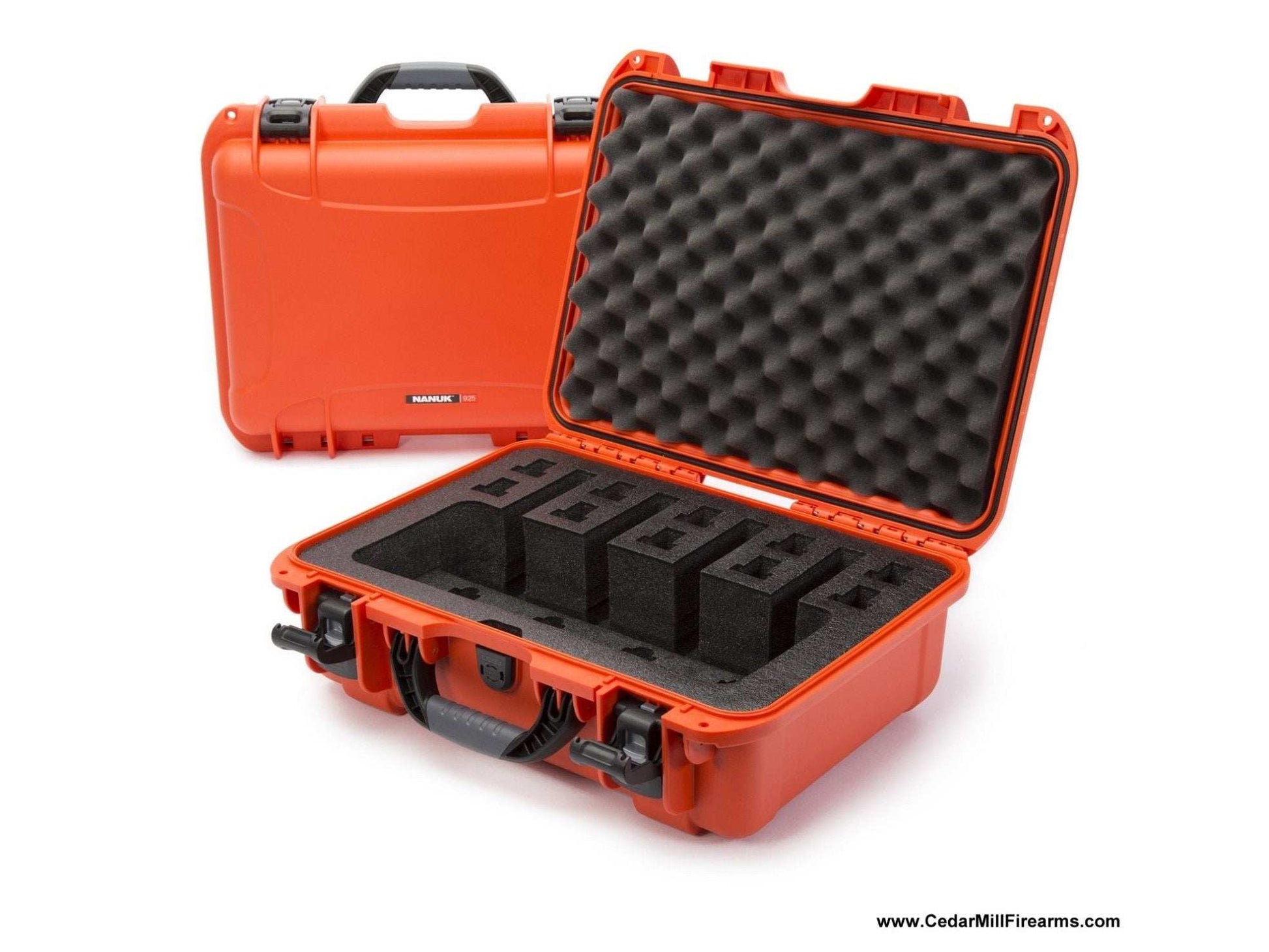 Nanuk 935 Waterproof TSA Safe case SIX Glock, 1911, SIG, Ruger, 6-UP 20 from Nanuk on Cedar Mill Gun Casesn Cedar Mill Gun Cases Orange:#fd4c35