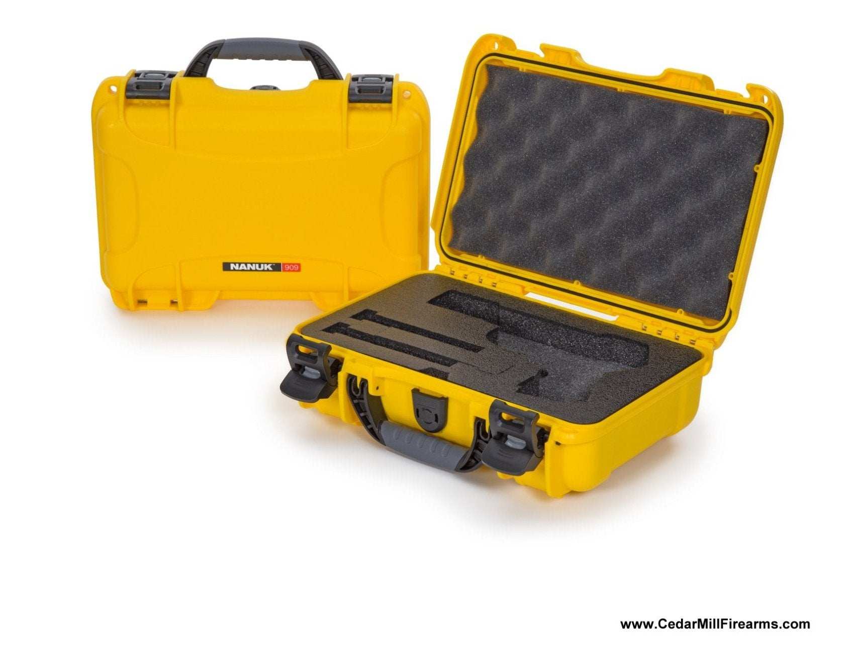 Nanuk 909 Waterproof TSA Safe case for Glock, 1911, SIG, Ruger, and MORE 36 from Nanuk on Cedar Mill Gun Casesn Cedar Mill Gun Cases Nanuk 909 Case - With Pick & Pluck Foam