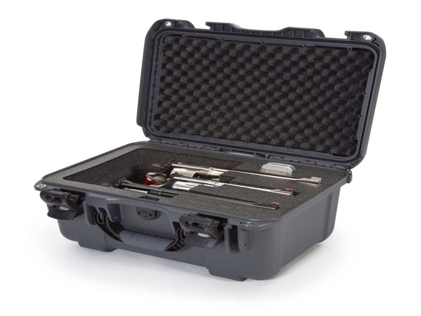 Nanuk 918 Case with custom foam insert for 3 revolvers 5 from Nanuk on Cedar Mill Gun Casesn Cedar Mill Gun Cases Graphite:#56575e